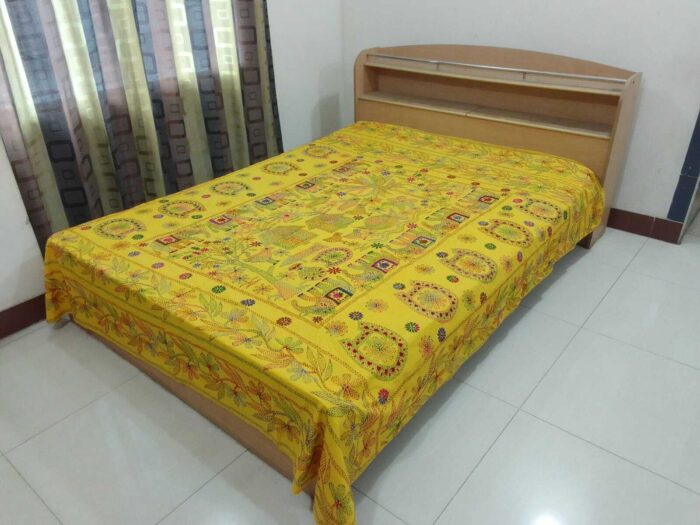 luxury cotton premium nakshi katha yellow