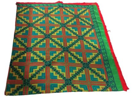 Hand Made Cotton Nakshi Katha Green and Red Color